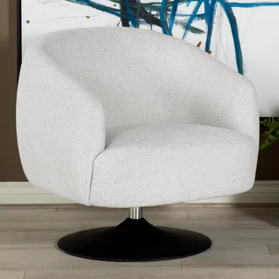 Coaster Co. Of America Dave Upholstered Swivel Accent Chair Beige And Matte Black