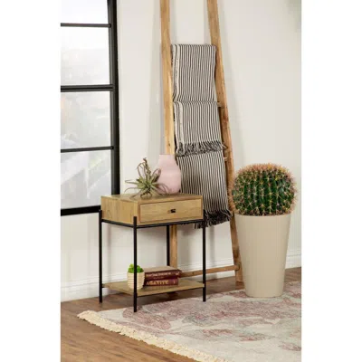 Coaster Co. Of America Declan 1-drawer Accent Table With Open Shelf Natural Mango And Black