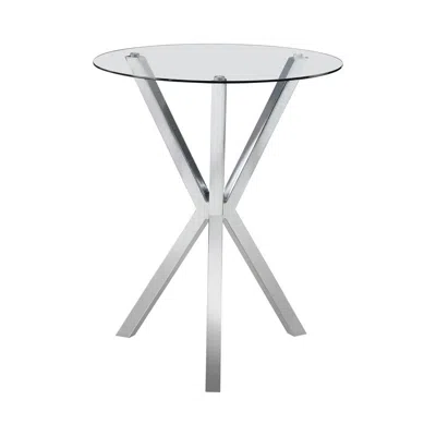 Coaster Co. Of America Denali Round Glass Top Bar Table Chrome