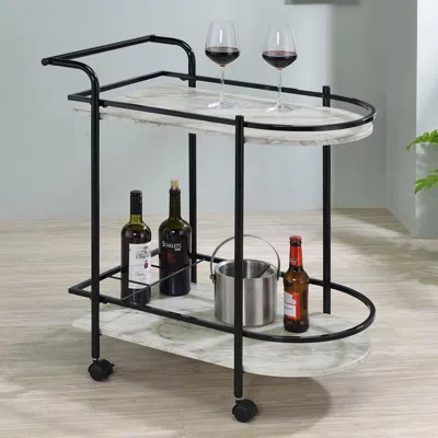 Coaster Co. Of America Desiree 2-tier Bar Cart With Casters Black
