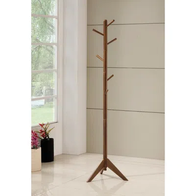 Coaster Co. Of America Devlin Coat Rack With 6 Hooks Walnut In Black