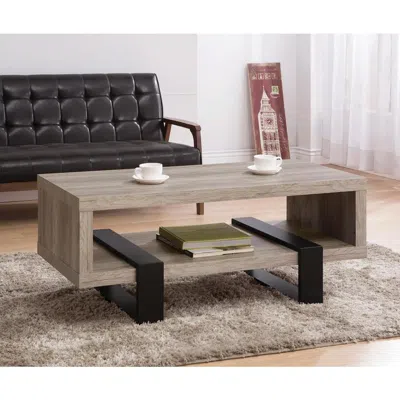Coaster Co. Of America Dinard Coffee Table With Shelf Grey Driftwood In Gray
