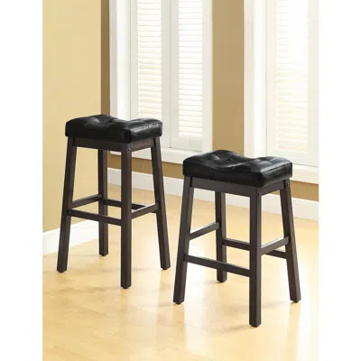 Coaster Co. Of America Donald Upholstered Bar Stools Black And Cappuccino (set Of 2)