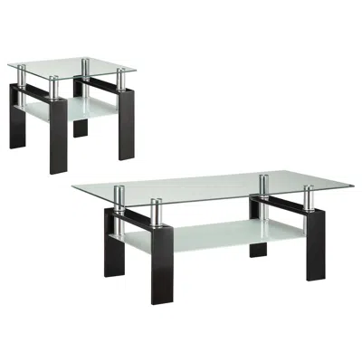 Coaster Co. Of America Dyer 2-piece Rectangular Coffee And End Table Set Black
