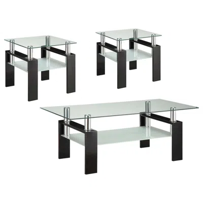 Coaster Co. Of America Dyer 3-piece Rectangular Coffee And End Table Set Black