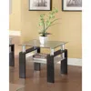 Coaster Co. Of America Dyer Tempered Glass End Table With Shelf Black