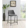 Coaster Co. Of America Earnest Solid Back Upholstered Counter Height Stools Grey And Black (set Of 2)