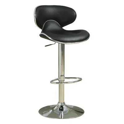 Coaster Co. Of America Edenton Upholstered Adjustable Height Bar Stools Black And Chrome (set Of 2) In Blue