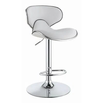Coaster Co. Of America Edenton Upholstered Adjustable Height Bar Stools White And Chrome (set Of 2)