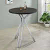 Coaster Co. Of America Edgerton Round Wood Top Bar Table Dark Oak And Chrome