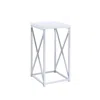 Coaster Co. Of America Edmund Accent Table With X-cross Glossy White And Chrome