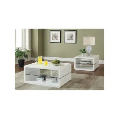 Coaster Co. Of America Elana 2-piece Coffee And End Table Set White High Gloss