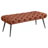 Coaster Co. Of America Ella Upholstered Tufted Bench Stainless Steel Legs Rust In Brown