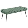Coaster Co. Of America Ella Upholstered Tufted Bench Stainless Steel Legs Teal