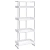 Coaster Co. Of America Ember 4-shelf Bookcase White High Gloss And Chrome