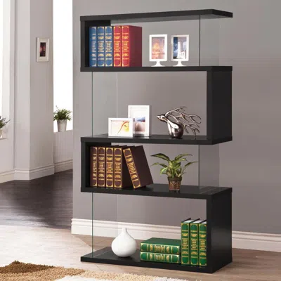Coaster Co. Of America Emelle 4-tier Bookcase Black And Clear In Brown