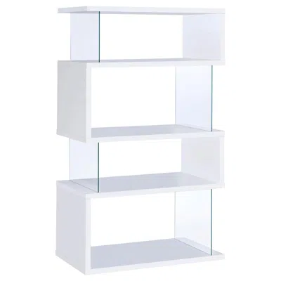 Coaster Co. Of America Emelle 4-tier Bookcase White And Clear