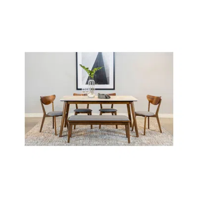 Coaster Co. Of America Everett 6-piece Rectangular Dining Table Set Natural Walnut In Brown