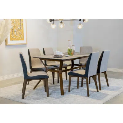 Coaster Co. Of America Everett Faux Marble Top Dining Table Natural Walnut And White
