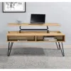 Coaster Co. Of America Fanning Lift Top Storage Coffee Table Golden Oak And Black