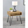 Coaster Co. Of America Fanning Square End Table With Open Compartment Golden Oak And Black