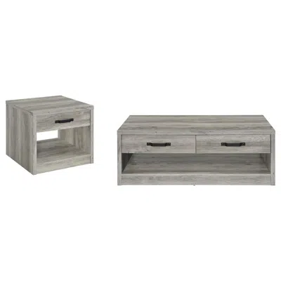 Coaster Co. Of America Felix 2-piece Coffee And End Table Set Grey Driftwood