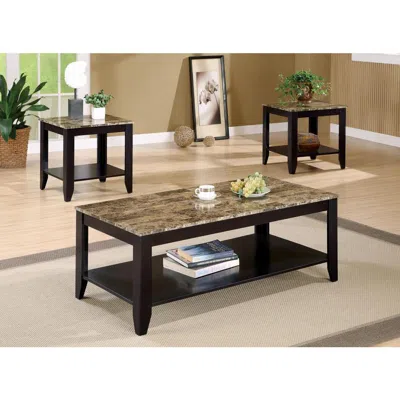 Coaster Co. Of America Flores 3-piece Occasional Table Set With Shelf Cappuccino