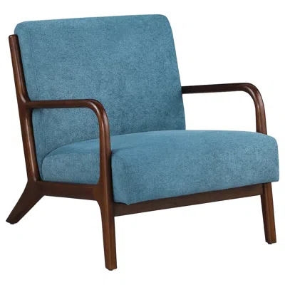 Coaster Co. Of America Foster Upholstered Wood Frame Accent Chair Peacock Blue In Brown