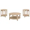 Coaster Co. Of America Fowler 3-piece Round Coffee And End Table Set Natural