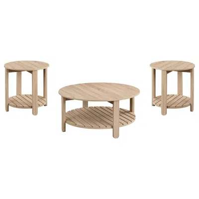Coaster Co. Of America Fowler 3-piece Round Coffee And End Table Set Natural