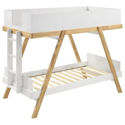 Coaster Co. Of America Frankie Wood Twin Over Twin Bunk Bed White And Natural