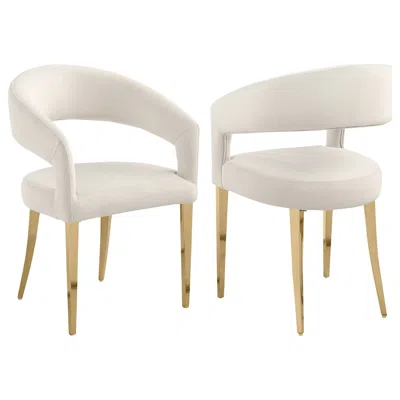 Coaster Co. Of America Galiano Velvet Upholstered Dining Arm Cream Beige (set Of 2)