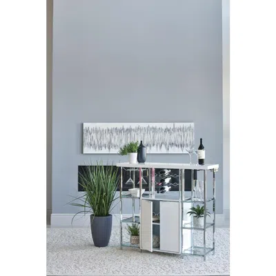 Coaster Co. Of America Gallimore 2-door Bar Cabinet With Glass Shelf High Glossy White And Chrome