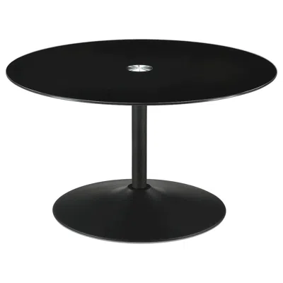 Coaster Co. Of America Ganso Round Metal Coffee Table With Tempered Glass Top Black