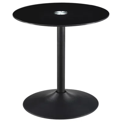 Coaster Co. Of America Ganso Round Metal End Table With Tempered Glass Top Black