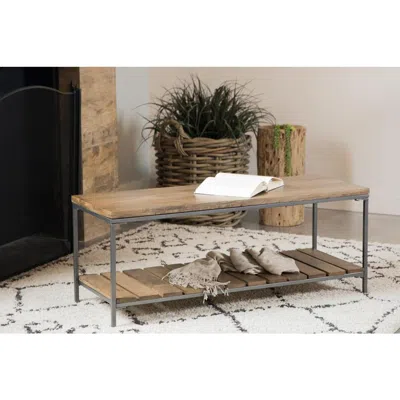 Coaster Co. Of America Gerbera Accent Bench With Slat Shelf Natural And Metal In Brown