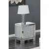 Coaster Co. Of America Gillian Square End Table Silver And Clear Mirror