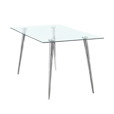 Coaster Co. Of America Gilman Rectangle Glass Top Dining Table In Metallic