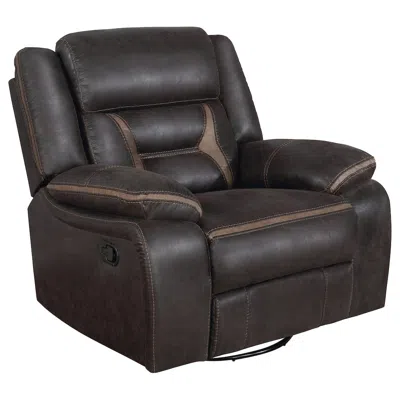 Coaster Co. Of America Greer Upholstered Swivel Glider Recliner Chair Brown
