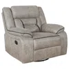 Coaster Co. Of America Greer Upholstered Swivel Glider Recliner Chair Taupe In Gray