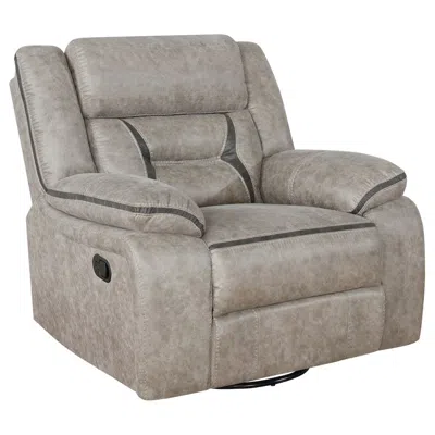 Coaster Co. Of America Greer Upholstered Swivel Glider Recliner Chair Taupe