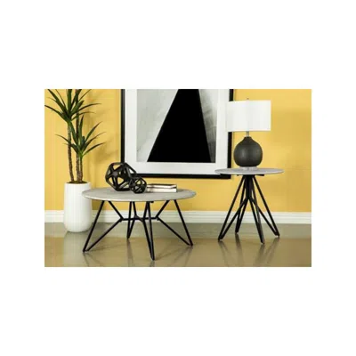 Coaster Co. Of America Hadi 2-piece Round Smarttop Coffee And End Table Set Cement