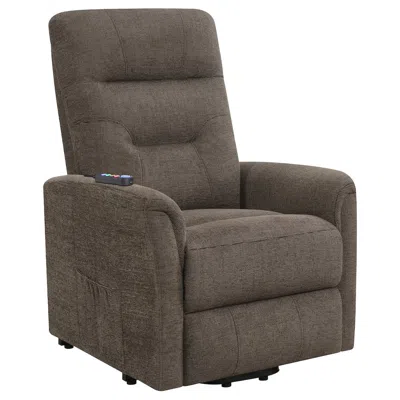 Coaster Co. Of America Henrietta Upholstered Power Lift Massage Chair Brown