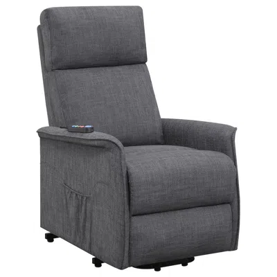 Coaster Co. Of America Herrera Upholstered Power Lift Massage Chair Charcoal