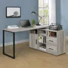 Coaster Co. Of America Hertford L-shape Office Desk With Storage Grey Driftwood
