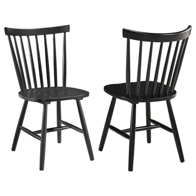 Coaster Co. Of America Hollyoak Windsor Wood Dining Side Chair Black (set Of 2)