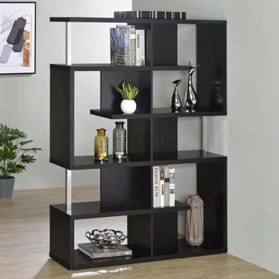 Coaster Co. Of America Hoover 5-tier Bookcase Black And Chrome