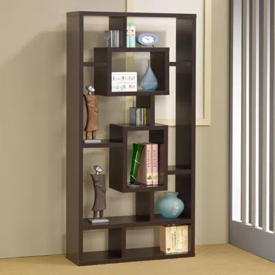 Coaster Co. Of America Howie 10-shelf Bookcase Cappuccino In Burgundy