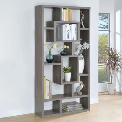 Coaster Co. Of America Howie 10-shelf Bookcase Weathered Grey In Gray