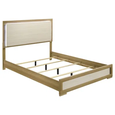 Coaster Co. Of America Hyland Wood Queen Led Panel Bed Natural And White